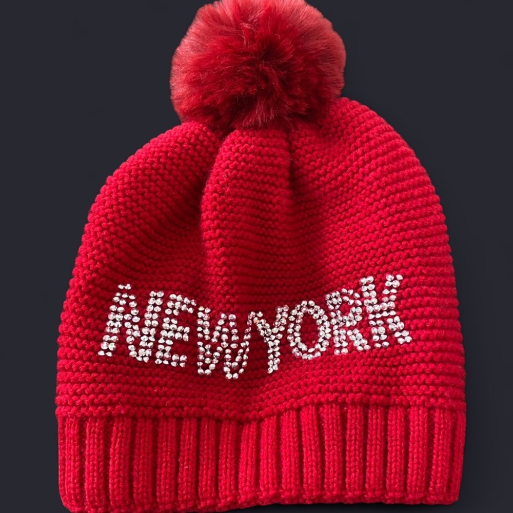 Y2K NEWYORK Rhinestone Beanie
